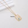 Gold Plated Retro Clavicle Chain Zircon Zodiac Pendant Necklace 12 Constellation Necklace  Unisex