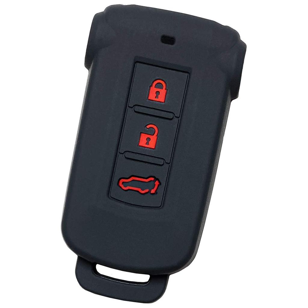 IKT Smart Key Silicone Cover 3 Buttons Black Red / Delica D5 / Outlander