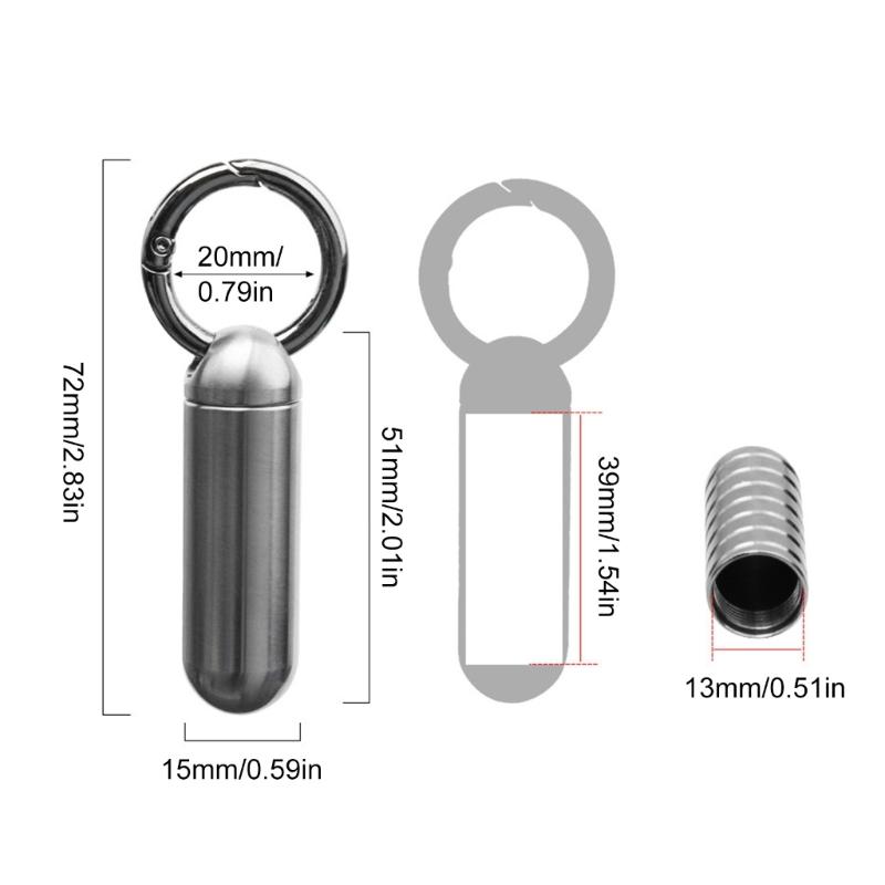 Titanlegierung Pillendose Wasserdichte Medikamentenbox Hülle Schlüsselanhänger Halter Behälter Flaschen Kleine Reise-Medikamentenflaschen