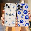 For iPhone 15 16 14 13 12 Mini 11 Pro Max XS X XR SE 7 8 Plus Silicone Clear Cover Blue Eye Art Luxury Phone Case