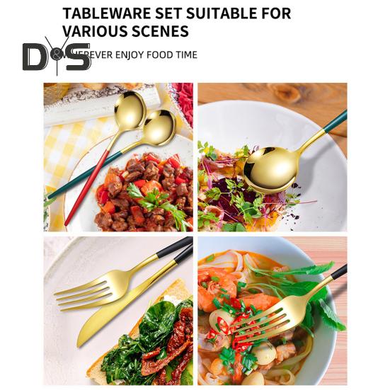 24 ks Sada nádobí z nerezové oceli Sada zrcadlového leštěného příboru pro domácí restauraci Vidličky Sada kráječů lžiček pro každodenní použití