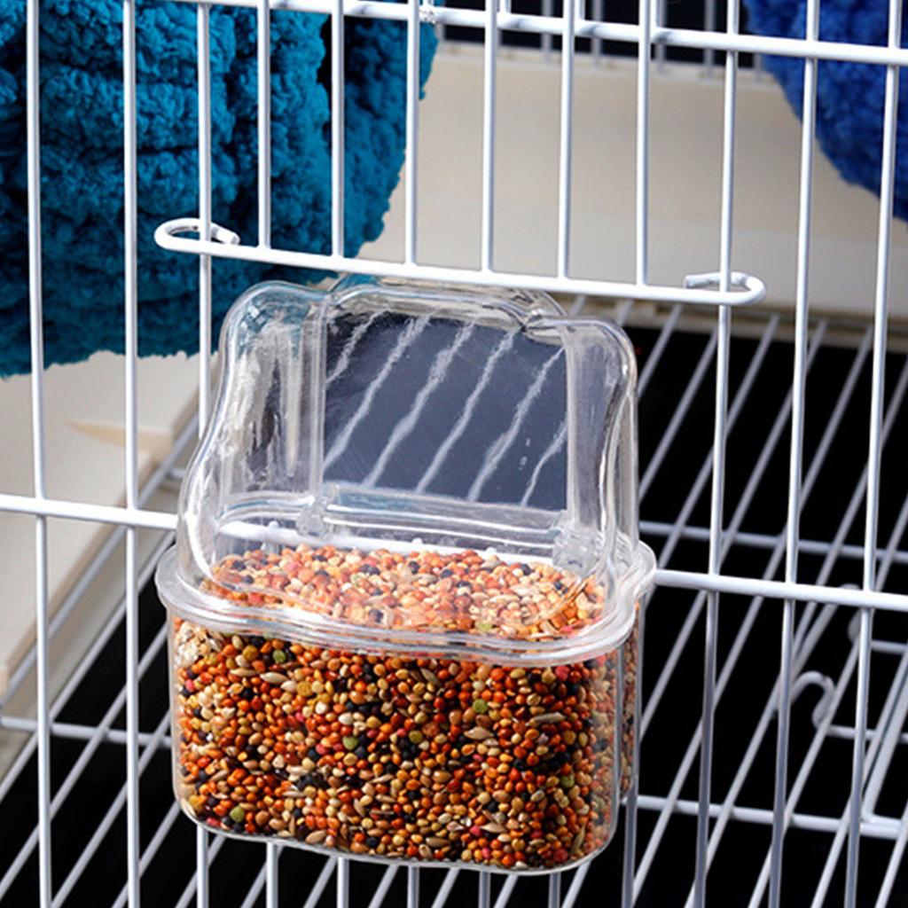10Pcs/Set Transparent Bird Feeding Box Food Dispenser Parrots Feeder with Stable Construction Antisplash Design