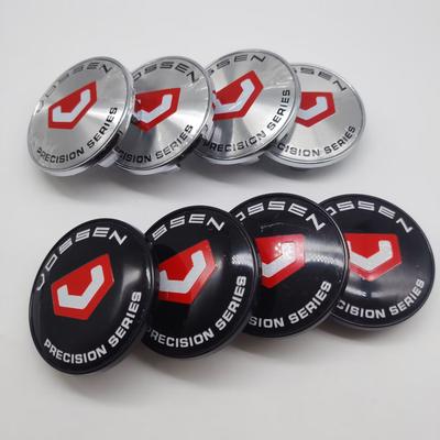 4 pièces/set 69 mm Avec autocollant logo VOSSEN Cache-moyeu de roue de voiture Cache-moyeu de jante Cache anti-poussière Accessoires de remplacement pour modification