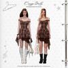 UNIFREE Summer Vintage Plaid Waist-Cinching Dress
