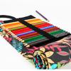 12/24/36/48/72 Holes Leaves Print Pencil Organizer Bag Canvas Pencil Wrap Pencil Roll Bag Pencil Storage Bag