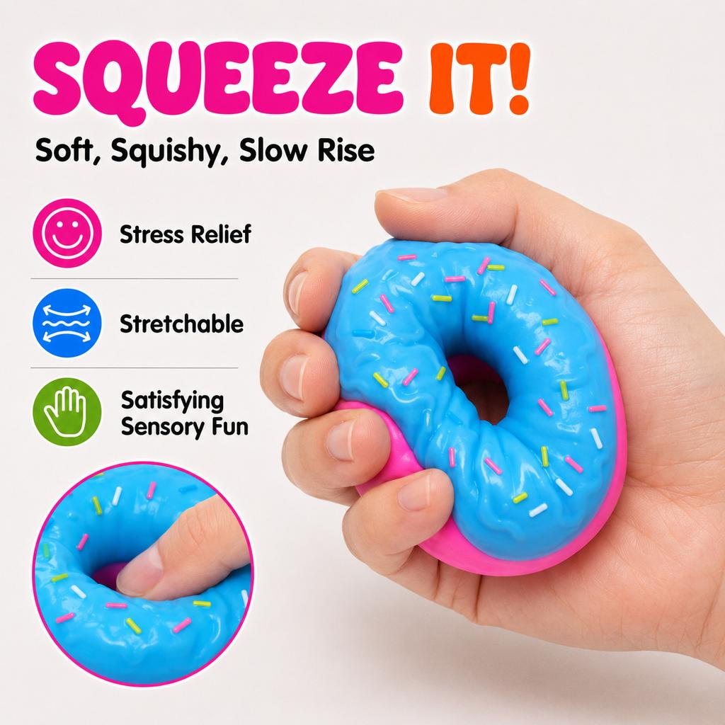New Arrival Schylling Needoh Jelly Donut Squeeze Toy Stress Relief Squishy Toy With Slow Rebound Perfect Gift