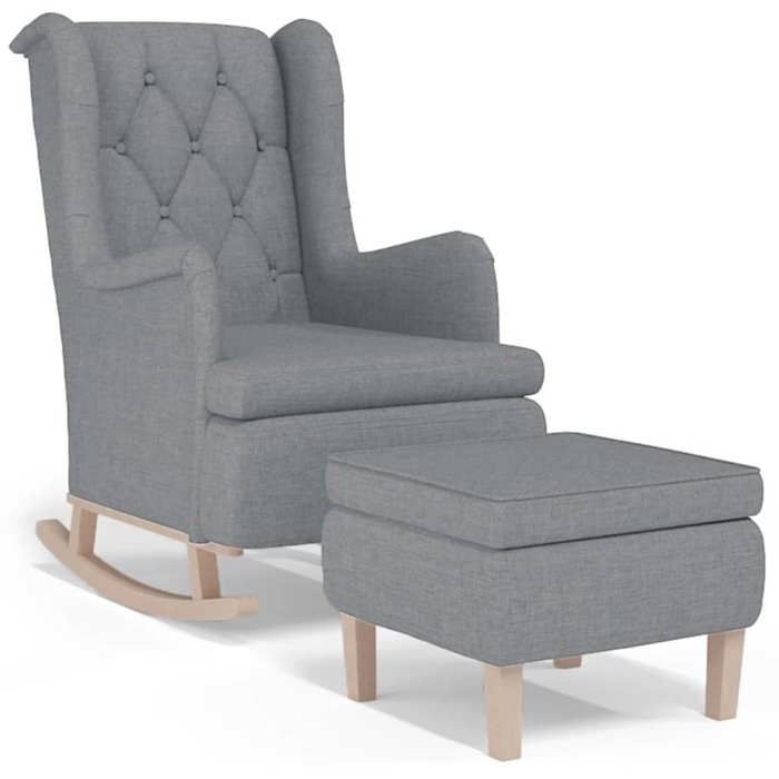VidaXL Fauteuil avec Pieds à Bascule et Tabouret Chaise à Bascule avec Repose-pied Meuble de Salon Chambre à Coucher 3121272