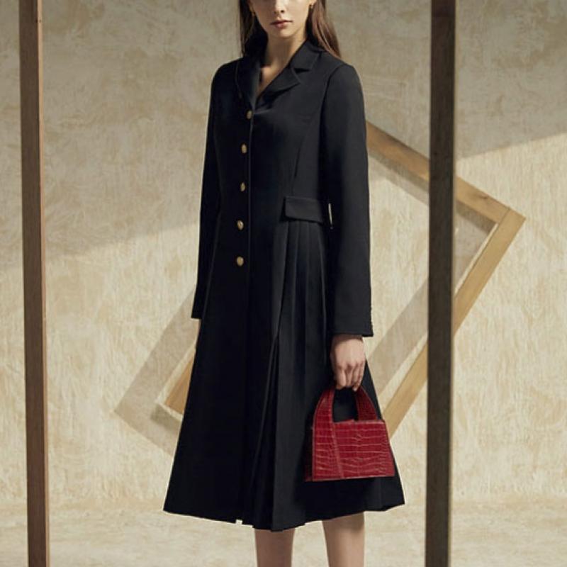 Elua Pleated Trench Dress + Belt