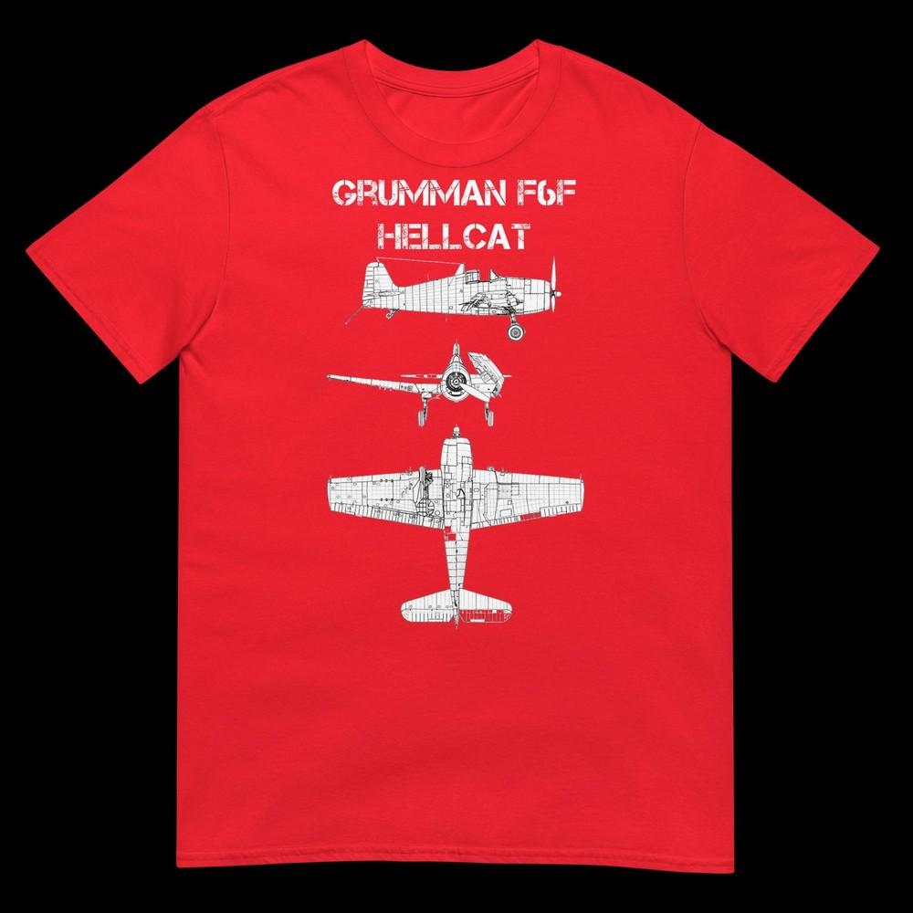 Grumunisex F6f Hellcat Ww2 Navy Airplane Blueprint Tshirt S