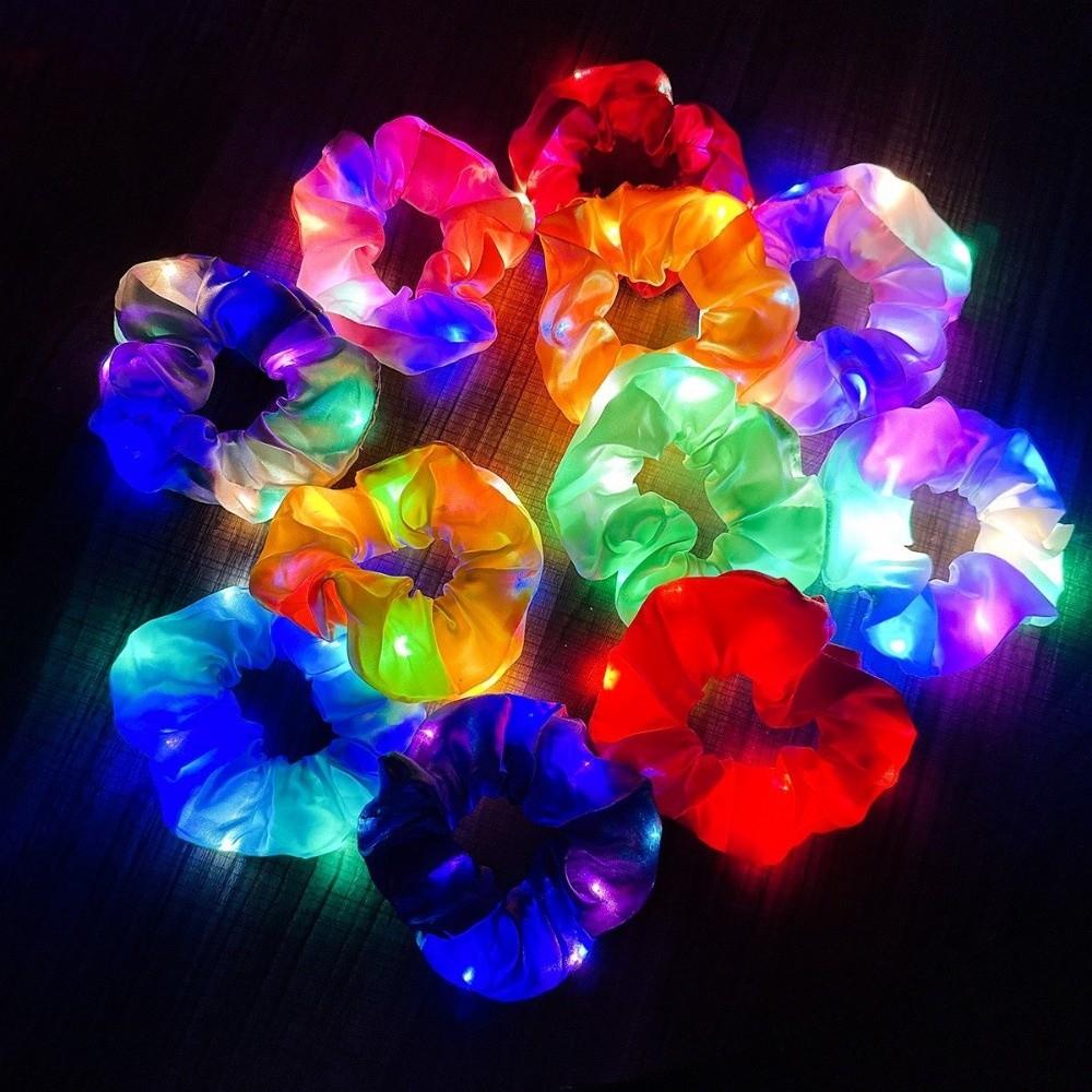 3pcs Large Size LED Scrunchies Satin Elastic LED Hair Scrunchie  Christmas Event