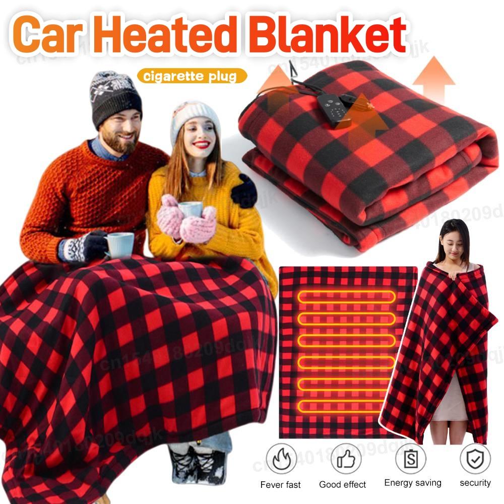 Car Electric Heated Blanket Heating Mat Fast Heating 12V Soft Heating Mat 9 Adjustable Temperature Auto-off for Car 150cmX100cm