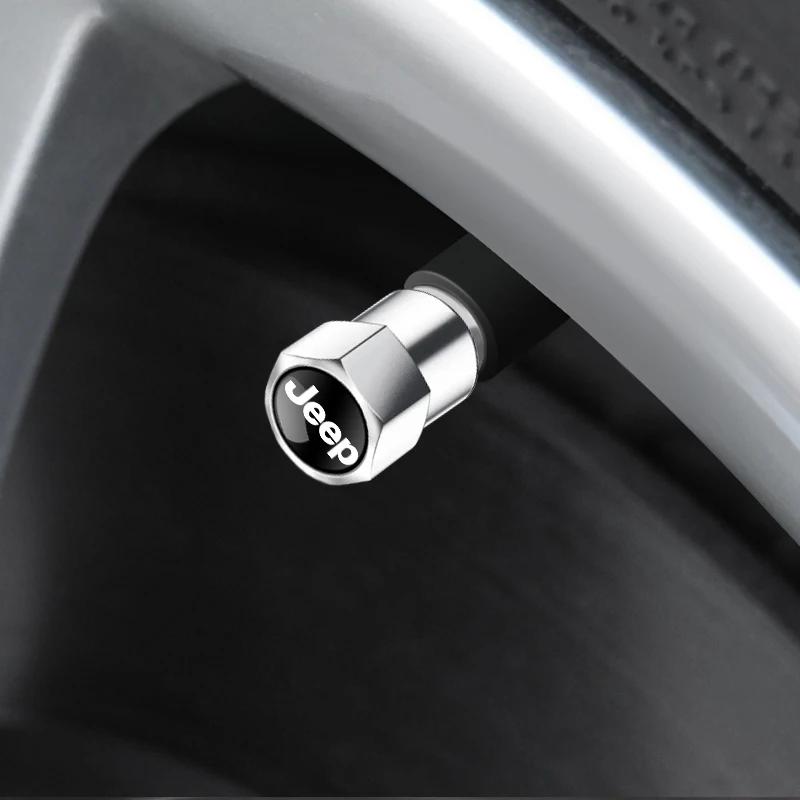 4pezzi Tappi Valvole Pneumatici Ruote Auto in Metallo Copri Stelo Accessori Per Jeep Cherokee Wrangler Compass Patriot Renegade