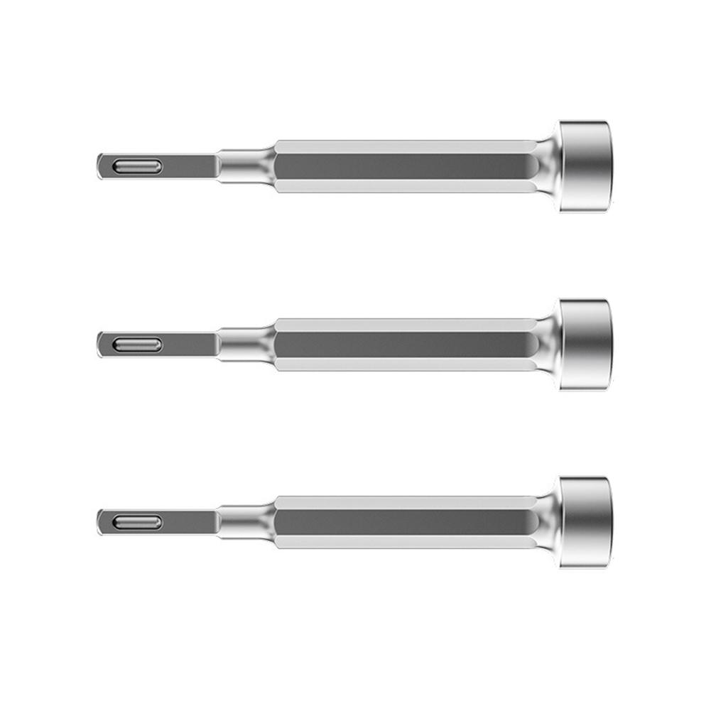 3 Piece Hex Socket Hammer Bit Set for For Rotary Hammer and Chisel Use Bolt Removal with Square Shank Alloy Steel Construction