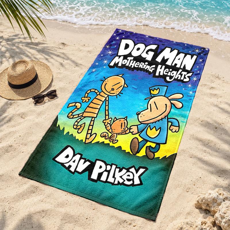 Dog Man Microfiber Beach Towel Quick Dry Sand Free Lightweight Beach Towels for Travel Swimming Camping