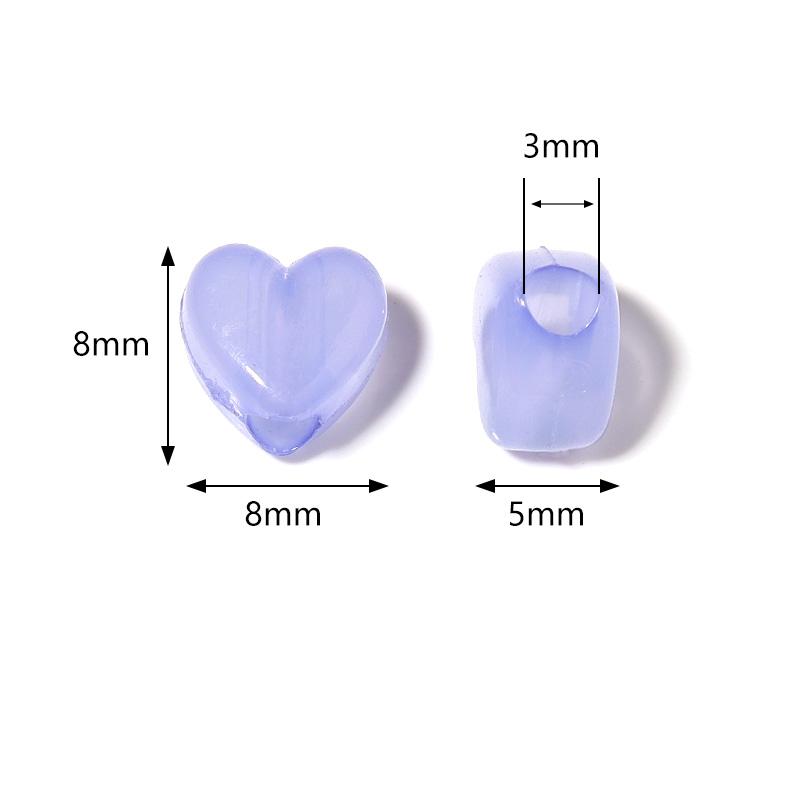 100/200pcs Candy Color Heart Acrylic Beads Star Shape Big Hole Loose Beads For Jewelry Making DIY Bracelets Necklace Accessories
