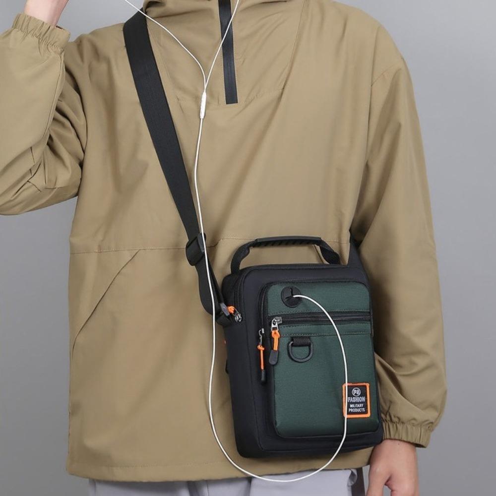 

Oxford Men Shoulder Bag Large Capacity Nylon Crossbody Bag Fashion Men s Business Bag Male Style A Green