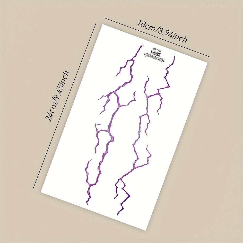 

10 Pcs Purple Fake Vein Bloodline Pattern Tattoo Sticker, Large Flower Arm Chest Back Body Temporary Waterproof Tattoo Decal