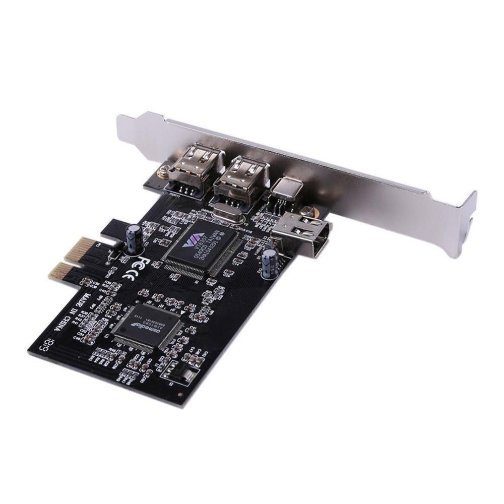 Plastic IEEE 1394a Expansion Card Black PCI Express Firewire Adapter For Desktop PC