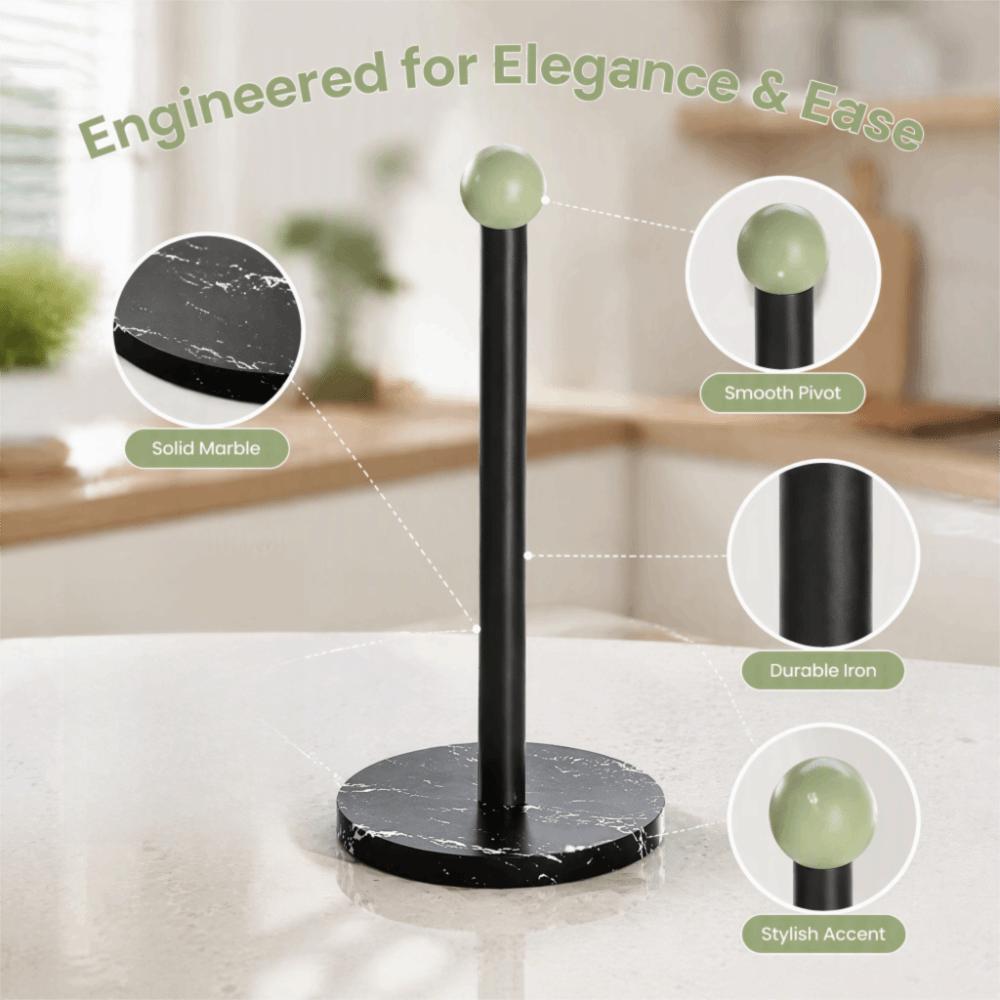 Iron Marble Paper Towel Holder Weighted Base Standing Paper Towel Rack  Kitchen Countertop