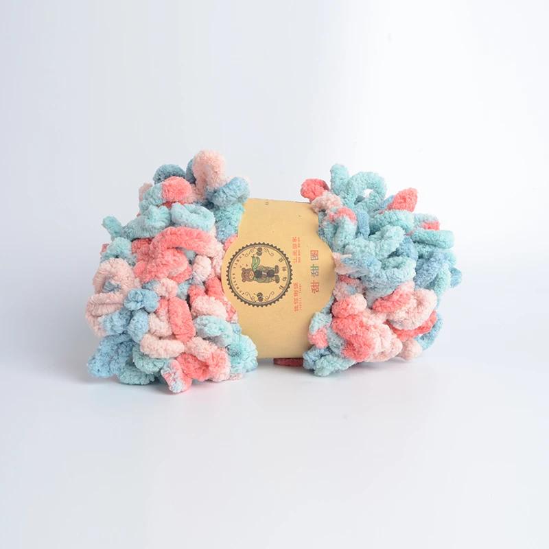 500g/Lot Hand Knitting Finger Loop Yarn Crochet Super Warm Puffy Circle Cotton Braided Rope Puffy Smart Polyester Sock Toy