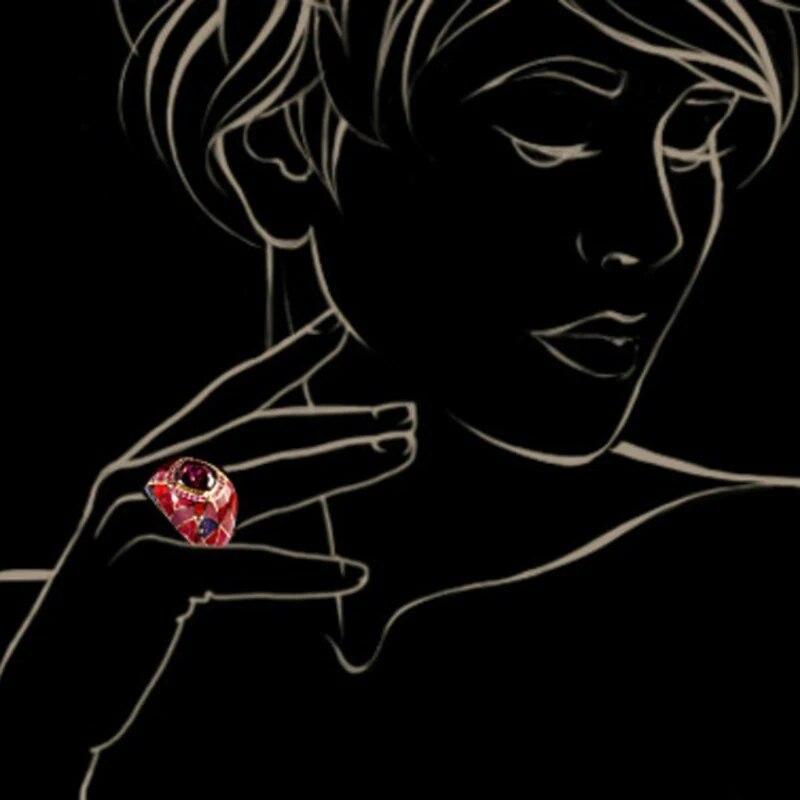 Mote blå perle gullbelagt rustfritt stål ring for kvinner retro trend sirkon fingerring kvinnelig personlighet smykker