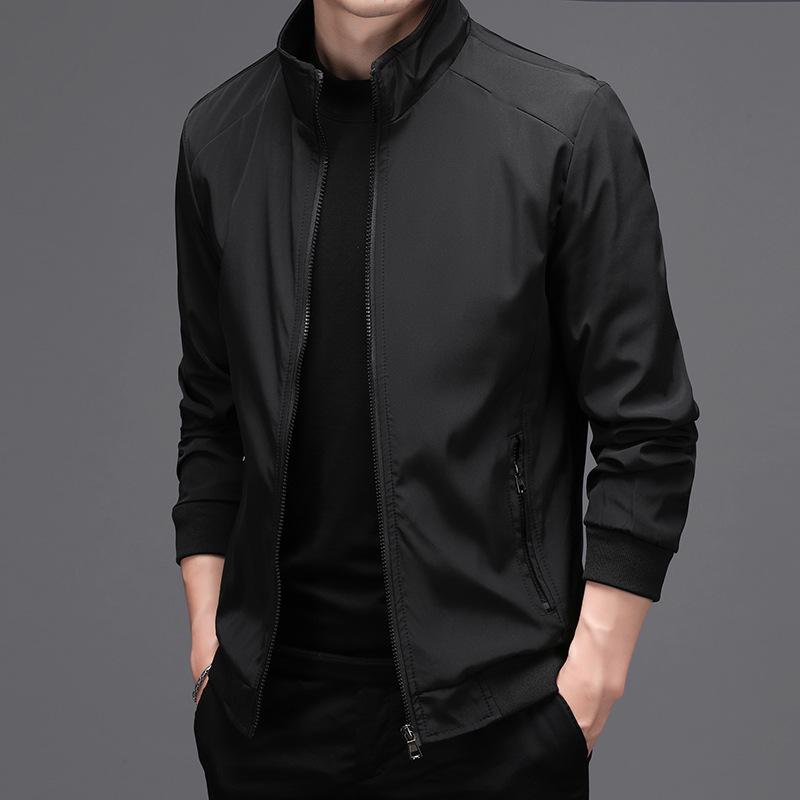 Men's Spring Summer and Autumn Thin Section of The Casual Plus Size Stand-up Collar Versatile Business Handsome Jacket