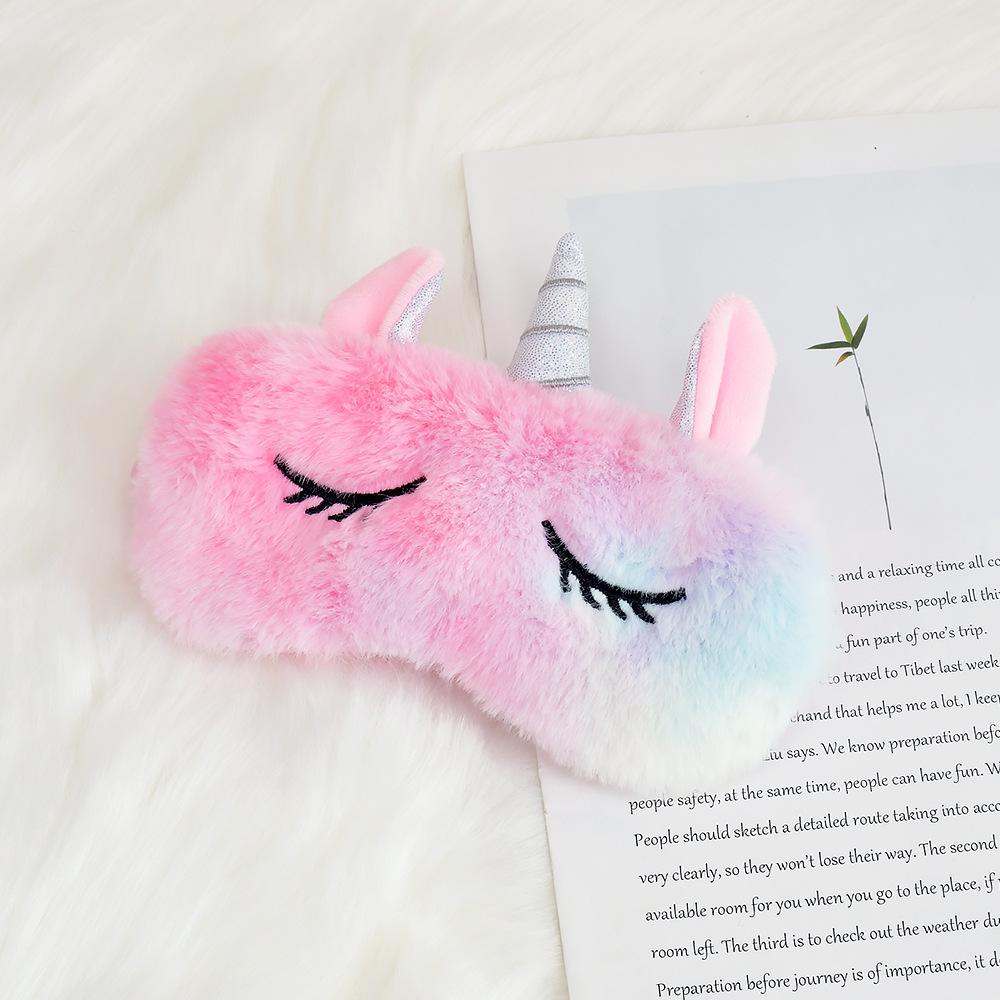 Maschere per Dormire in Morbido Peluche Copriocchi Cartoni Animati Carini Unicorno Paracocchi Paracelesti per Donne Bambine Bambini Viaggio Riposo