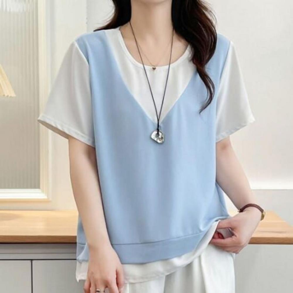Navava Women 2in1 Round Neck ShorT Sleeve T shirT nT2702