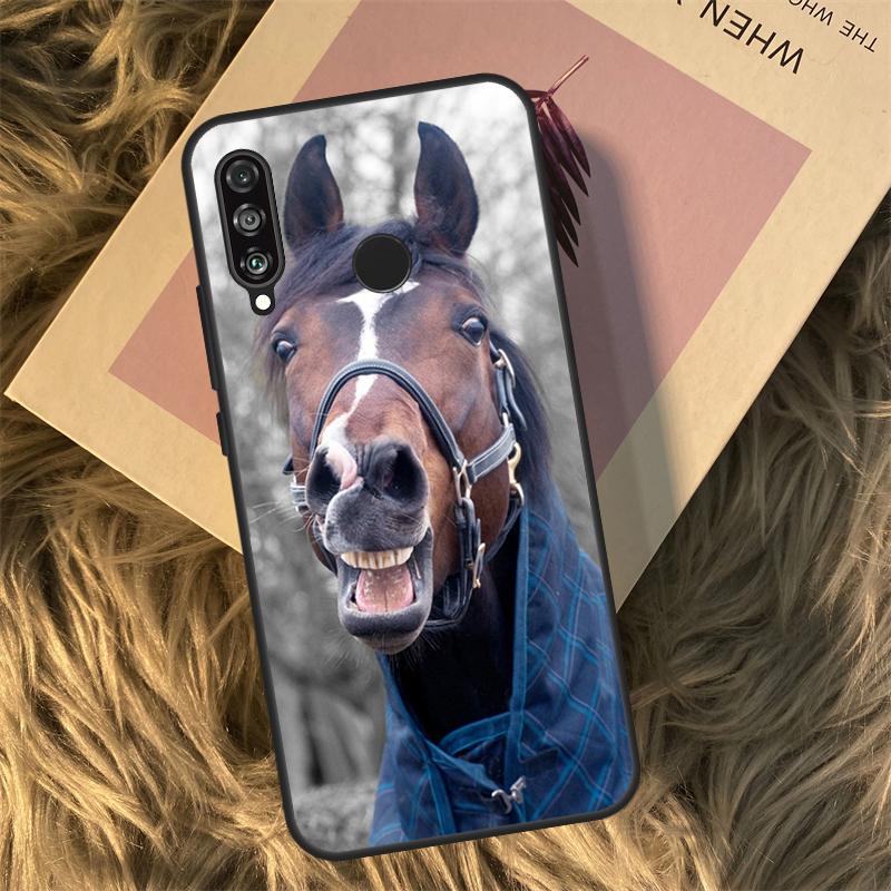 Funny Horse Animal Case For Huawei P30 P20 P50 Pro P40 Lite P Smart 2021 Nova 5T For Honor X8 X9a 50 70 Cover