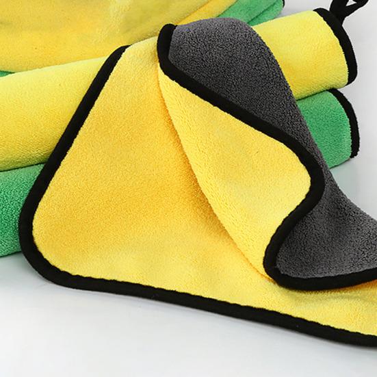Car Washing Towel Double-Sided Coral Velvet Towel Absorbent Streak-free Car Drying Wipe for Kitchen Countertop Windows