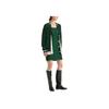 Karl Lagerfeld Urban Fashion Street Social Light Luxury Plaid Badge Round Neck Pocket Long Sleeve Jacket Women Jackets Green 236L14E6