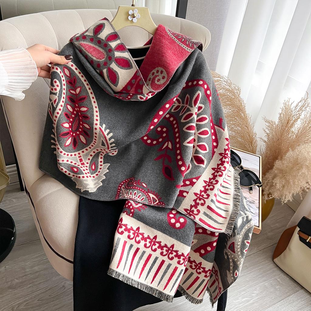 Winter Cashmere Scarf for Women Paisley Shawl Wrap Female Pashmina Luxury Brand Poncho Thick Blanket Warm Bufanda Echarpe Femme