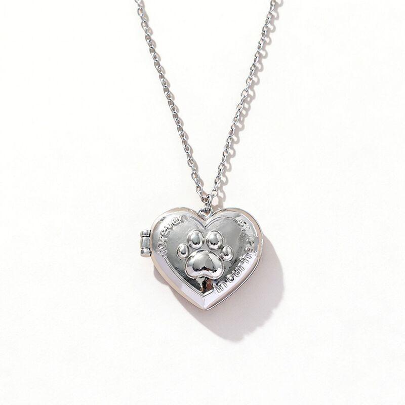 Custom Photo Pendant Necklace With Cat Paw Shape Resin Charm Stainless Steel Chain Women Men