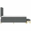 Box Spring Bed with Headboard Dark Grey 200 x 120 cm Fabric