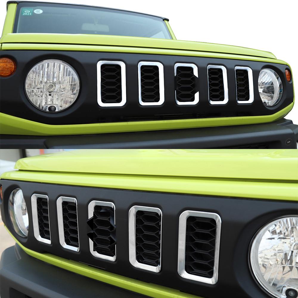 Car Front Bumper Grills Decoration Cover Trim for Suzuki Jimny 2019 2020 2026-2026 Grille Mesh Frame Exterior Car Accessories