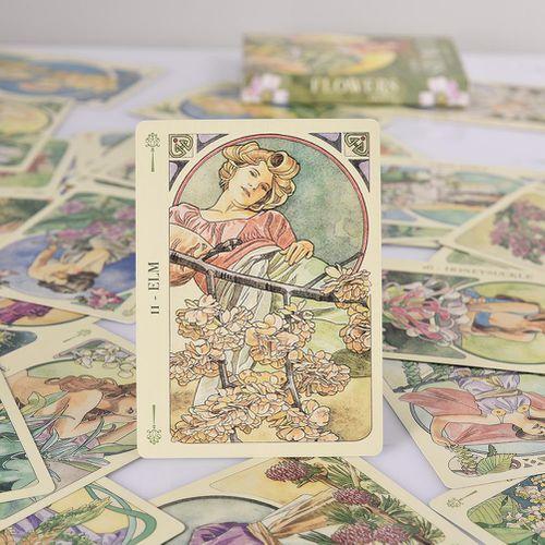 Tarot Kartları Dayanıklı Canlı Tam İngilizce Sürüm Aile Partisi Oyun Kartları Çiçekler için Hediyeler Oracle