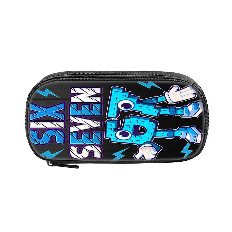 Six Seven Printed Pattern Nylon Pencil Case For Students With Compact Storage And Casual Style
