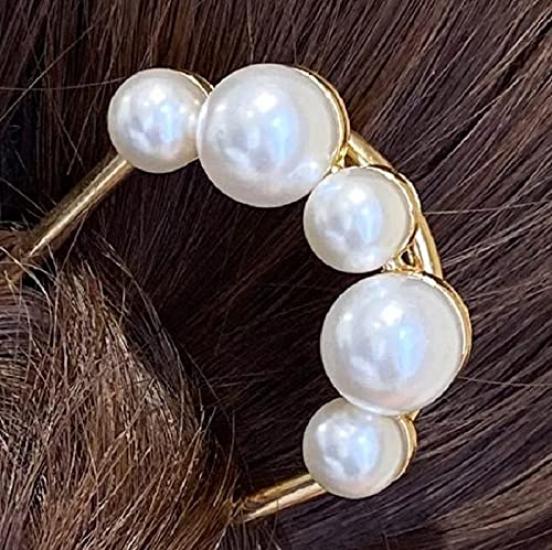 [Miaomyao] Miaomyao Hairpin (Kanzashi) U-shaped Hair Ornament with Pearl and Flower Design for Weddings, Parties, Kimono, Dresses, Furisode,