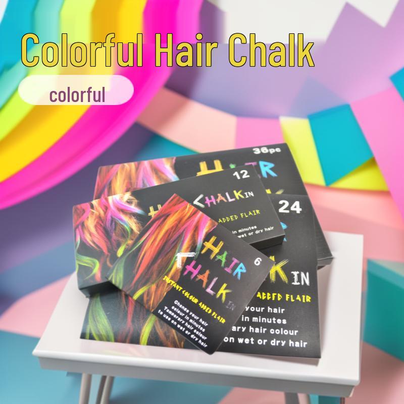 24-Color Temporary Hair Chalk Crayons – Soft, Easy-To-Use, EN71 Certified