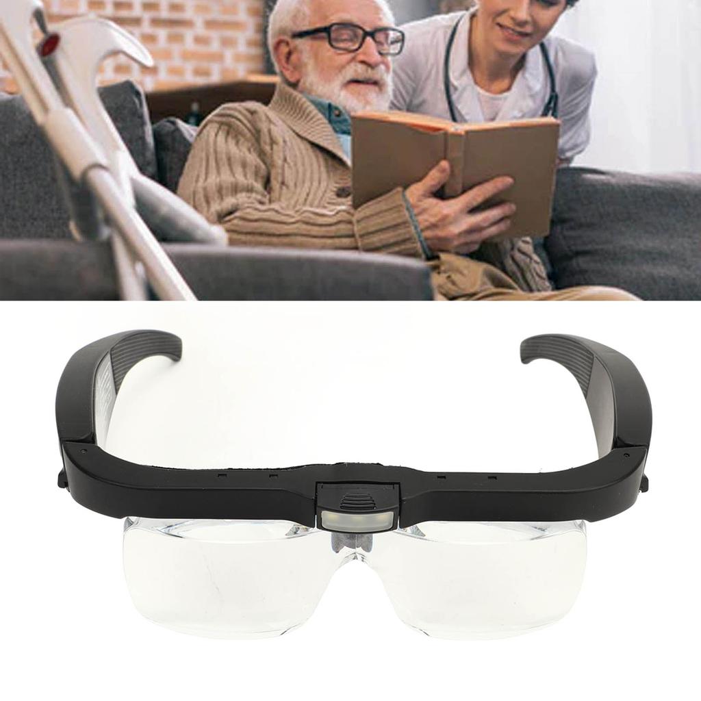 Kopfmontierte Vergrößerungsbrille mit 5 Linsen, 3 LED-Leuchten, 2-fach einstellbarer Helligkeit, Stirnband-Vergrößerungsglas, 3,7V
