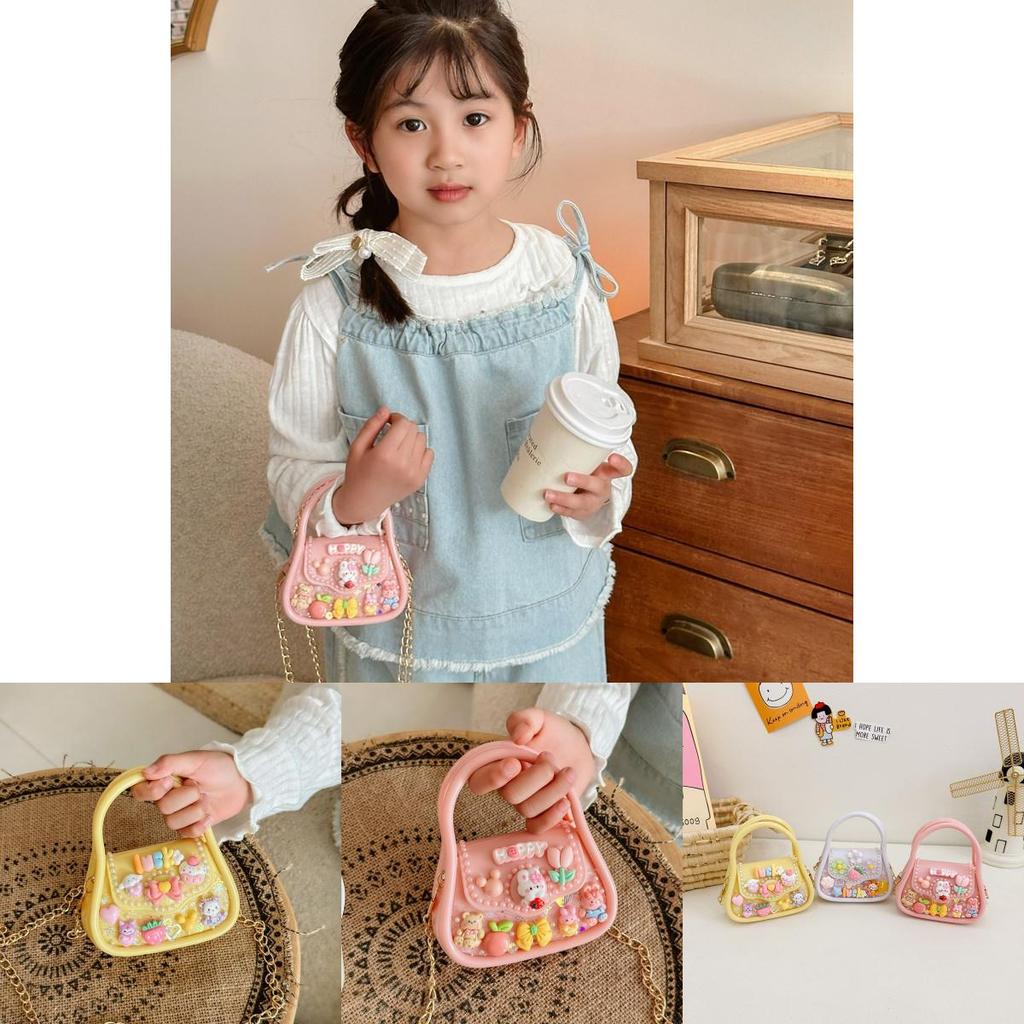 Lightweight Silicone Kids Handbag Cute Cartoon Style With Chain Detail