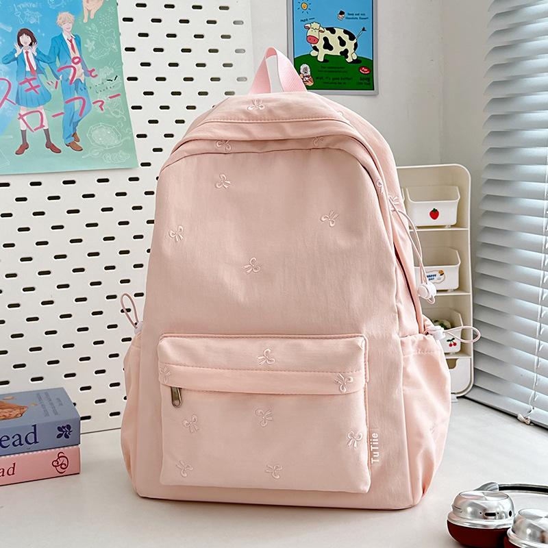 School bag new high value fresh sweet candy color backpack junior high school students lightweight travel backpack