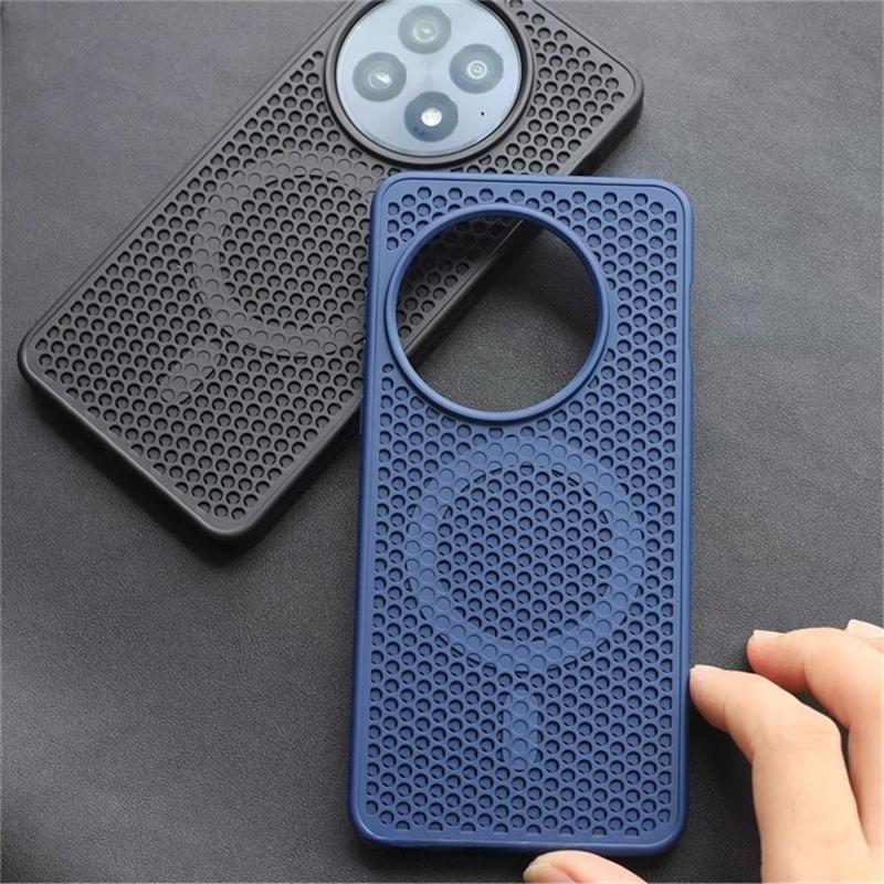 Honeycomb Mesh Cooling Magnetic Case For OnePlus 13 12 R ACE 5 Pro 3 One Plus 12 13R For MagSafe Protective Cover Fashion Shell