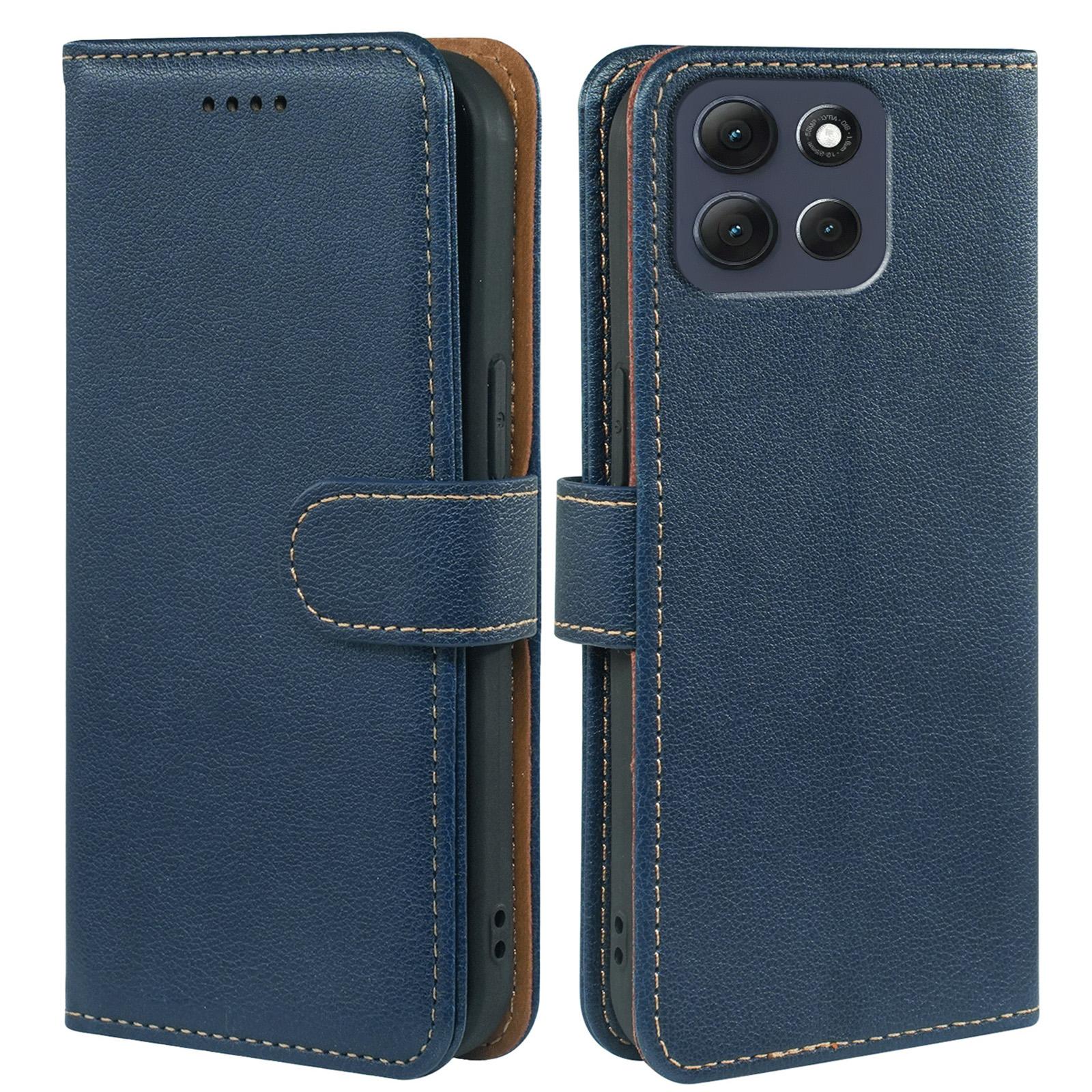 

For Motorola Moto G86 5G Case RFID Blocking Wallet Litchi Texture Leather Phone Cover Magnetic Clasp Blue