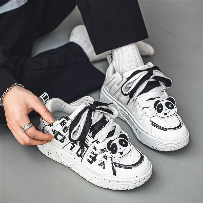 

Мужская обувь для скейтборда с пандой, студенческая обувь для ходьбы, бега, спортивные повседневные кроссовки, обувь для путешествий 44 черный белый