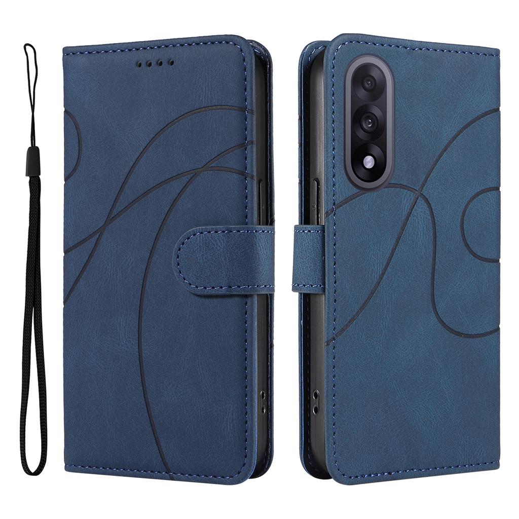 For OnePlus Nord 5 5G/OnePlus Ace 5 Ultra 5G Wallet Case Leather Phone Cover Stand with Curved Line Design