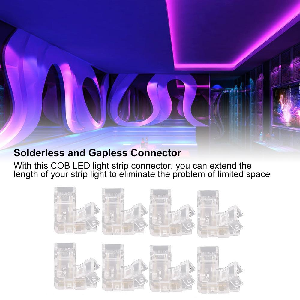 8pcs 5mm LED Strip Light Connectors 2 Pin L Shaped Connectors  Right Angle Connection