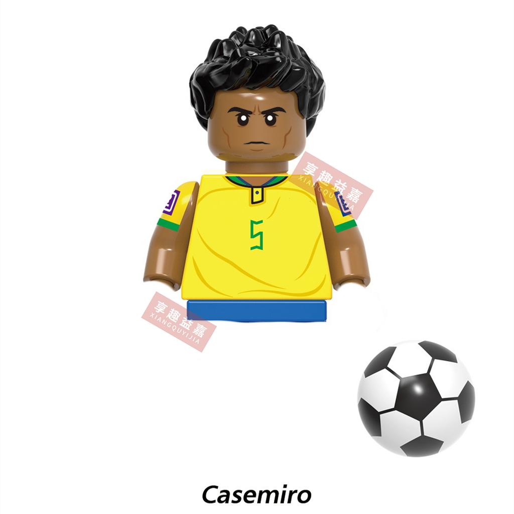 New  Single 4.5CM Soccers Athletics Sportsman Star Building Blocks Cartoon Mini Action Figures Toys For Kids Christmas Gifts
