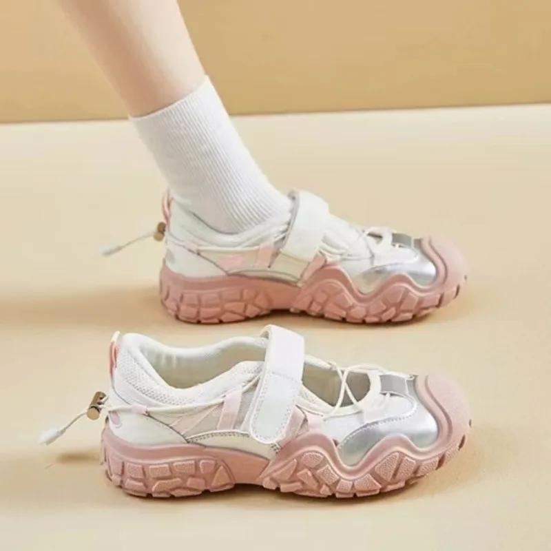 Women Summer Thick Bottom Casual Sandals Girls Student Outdoor Vintage Non-Slip Slides Jogging Sneaker Fashion Tennis Mesh Shoes
