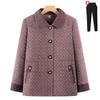 2026 New Spring/Autumn Plaid Cardigan for Middle-aged and Elderly Women - Stylish Grandma Jacket